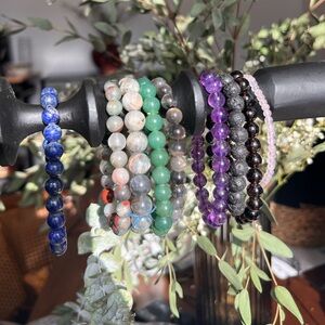 Various crystal bracelets